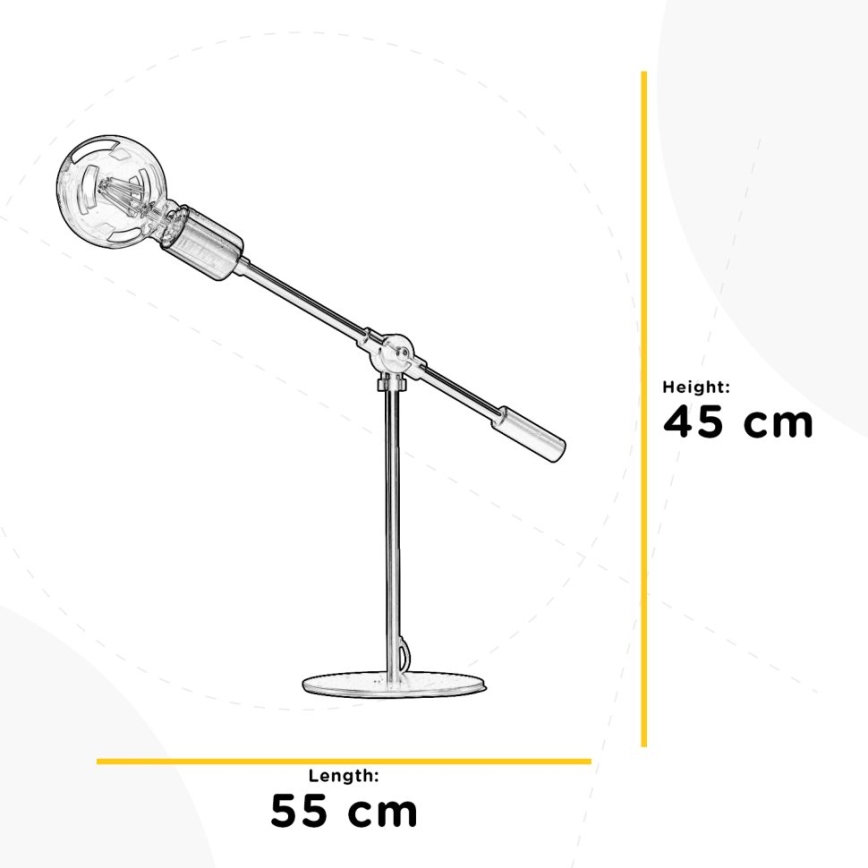 ONLI - Stolní lampa ASTE 1xE27/15W/230V 45 cm černá/zlatá