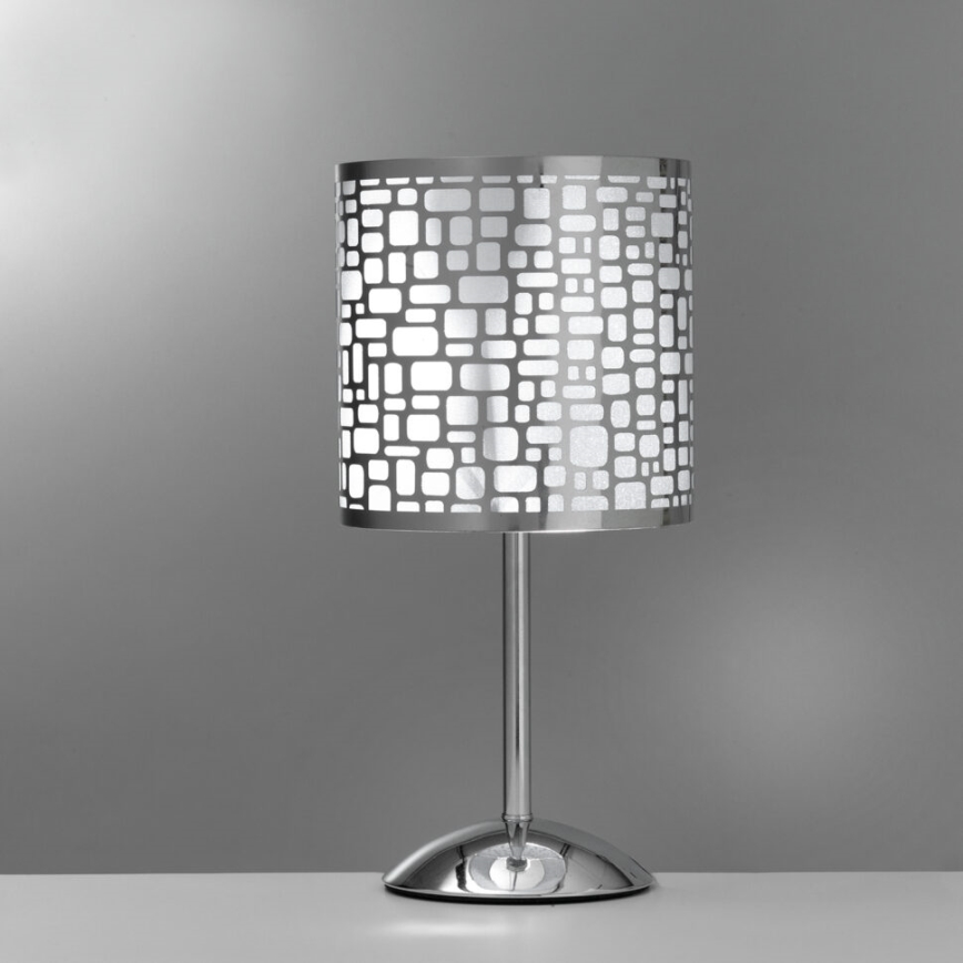 ONLI - Stolní lampa BRUCE 1xE27/15W/230V 40 cm matný chrom
