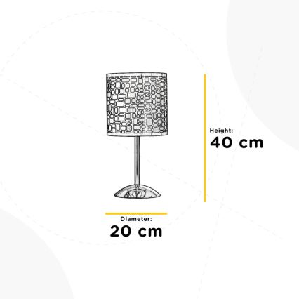 ONLI - Stolní lampa BRUCE 1xE27/15W/230V 40 cm matný chrom