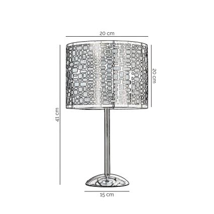 ONLI - Stolní lampa BRUCE 1xE27/15W/230V 40 cm matný chrom
