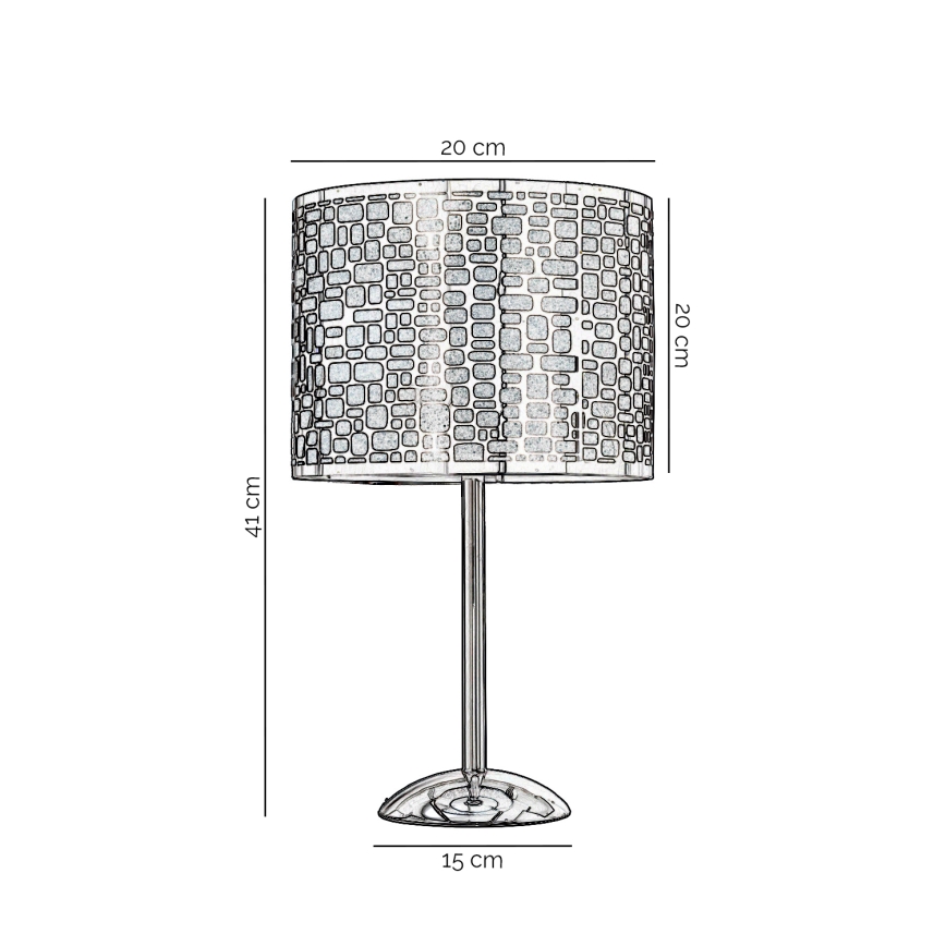 ONLI - Stolní lampa BRUCE 1xE27/15W/230V 40 cm matný chrom