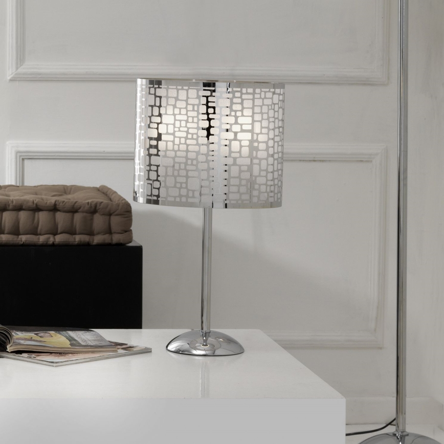 ONLI - Stolní lampa BRUCE 1xE27/15W/230V 52 cm matný chrom