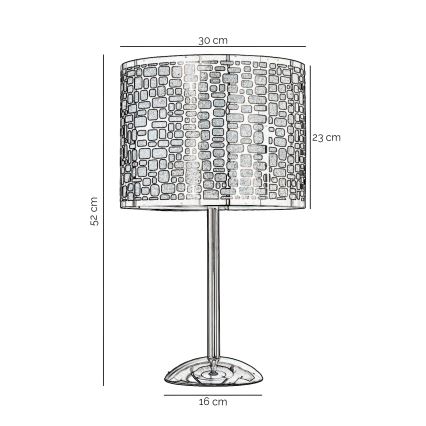 ONLI - Stolní lampa BRUCE 1xE27/15W/230V 52 cm matný chrom