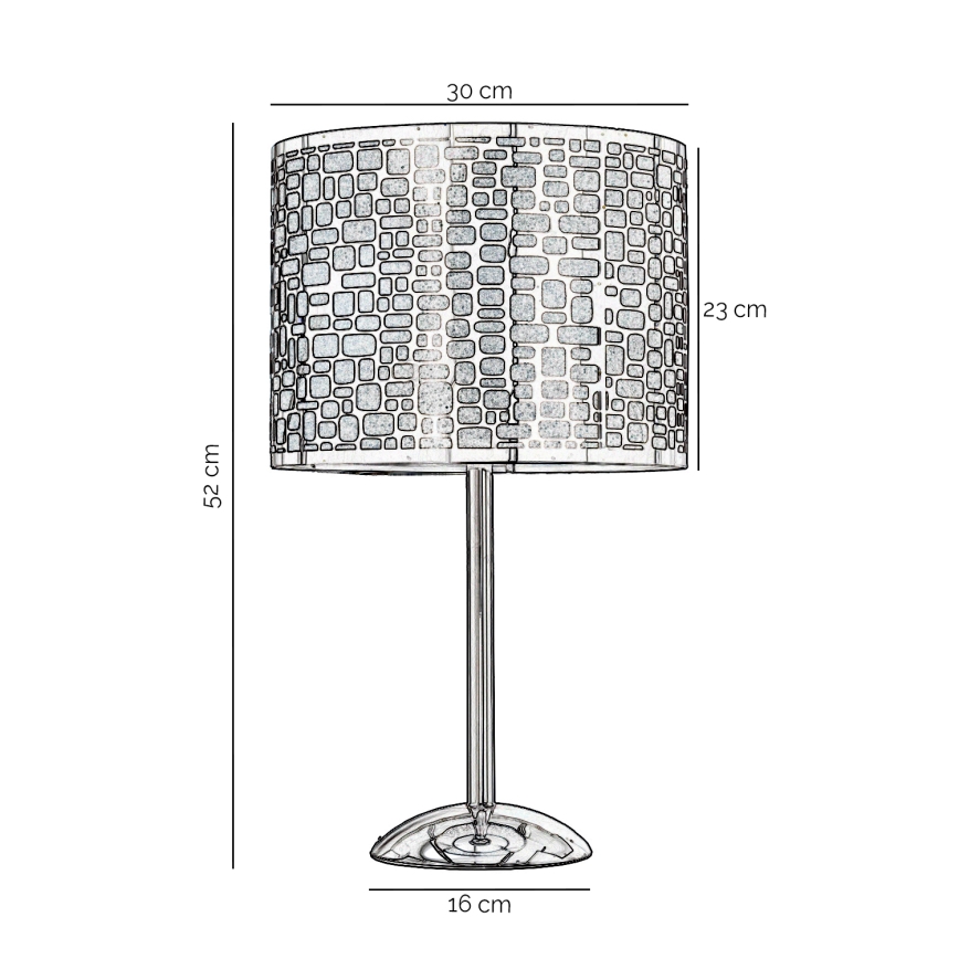 ONLI - Stolní lampa BRUCE 1xE27/15W/230V 52 cm matný chrom