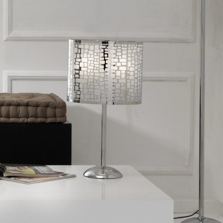 ONLI - Stolní lampa BRUCE 1xE27/15W/230V 53 cm matný chrom