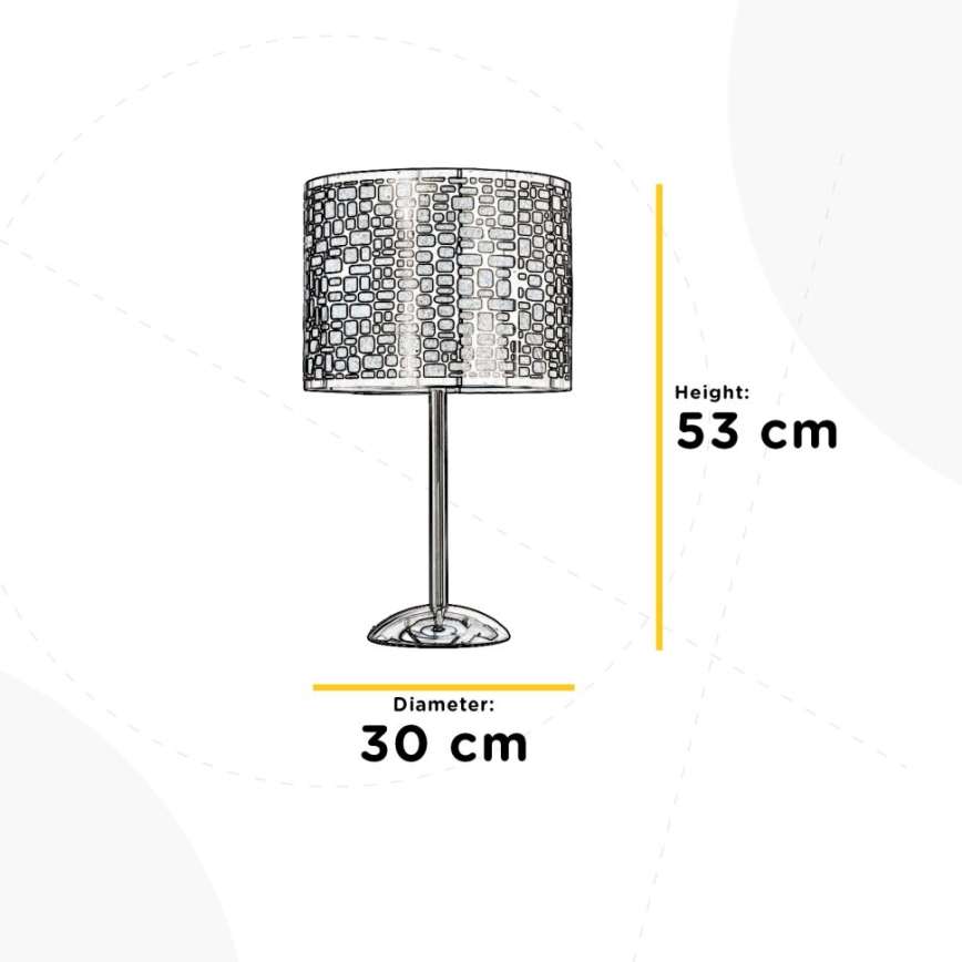 ONLI - Stolní lampa BRUCE 1xE27/15W/230V 53 cm matný chrom