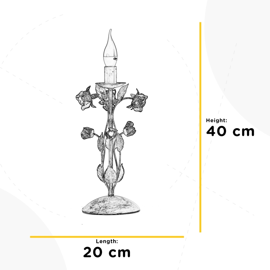ONLI - Stolní lampa CAROLINA 1xE14/6W/230V 40 cm bronzová