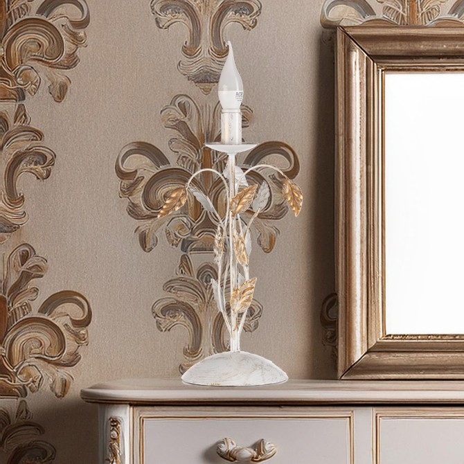 ONLI - Stolní lampa COLLANA 1xE14/6W/230V 40 cm bílá
