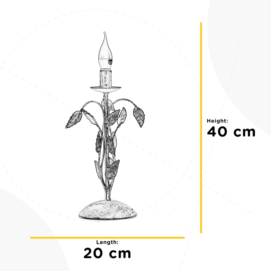 ONLI - Stolní lampa COLLANA 1xE14/6W/230V 40 cm bílá