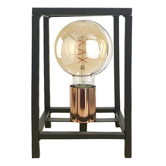 ONLI - Stolní lampa FLOKI 1xE27/15W/230V 20 cm černá/měděná