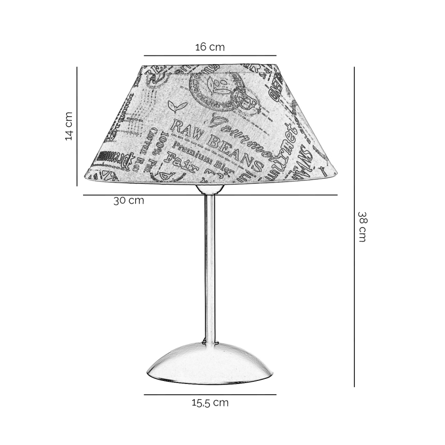 ONLI - Stolní lampa MAIDA 1xE27/15W/230V 38 cm hnědá