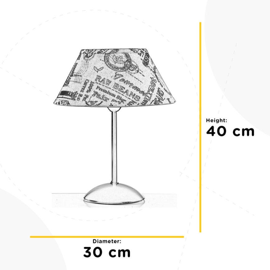 ONLI - Stolní lampa MAIDA 1xE27/15W/230V 40 cm hnědá