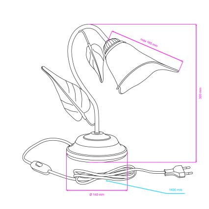 ONLI - Stolní lampa MIRANDA 1xE14/6W/230V