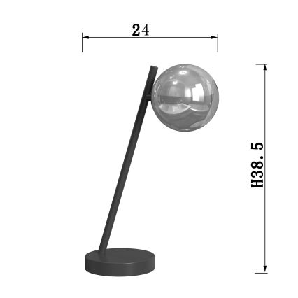 ONLI - Stolní lampa PALOMA 1xG9/10W/230V 38,5 cm černá/kouřová