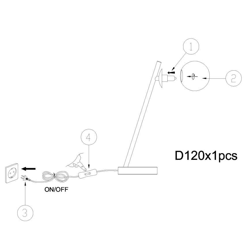 ONLI - Stolní lampa PALOMA 1xG9/10W/230V 38,5 cm zlatá