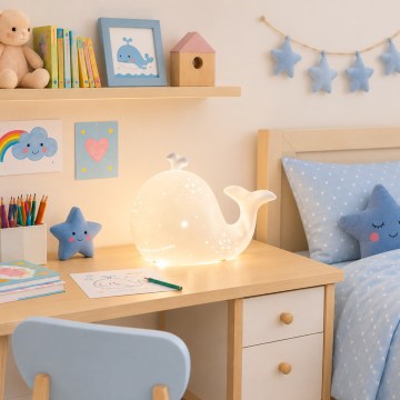 ONLI - Stolní lampa PORCELLANA 1xE14/6W/230V 16,2 cm velryba