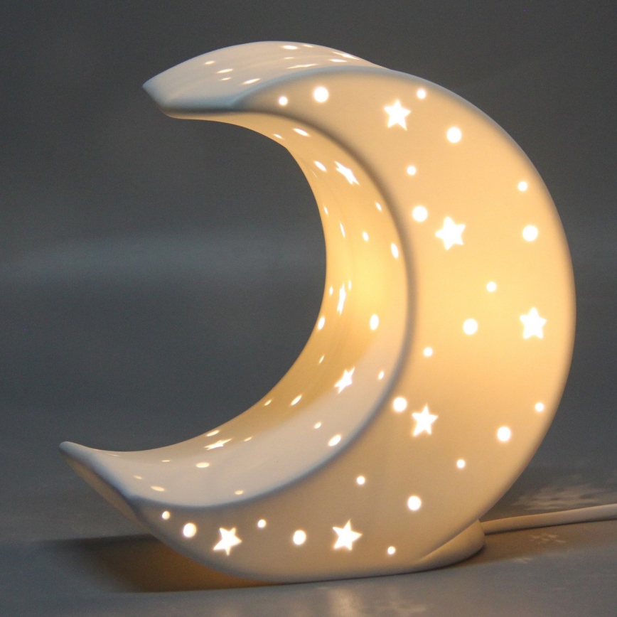 ONLI - Stolní lampa PORCELLANA 1xE14/6W/230V 21 cm měsíc