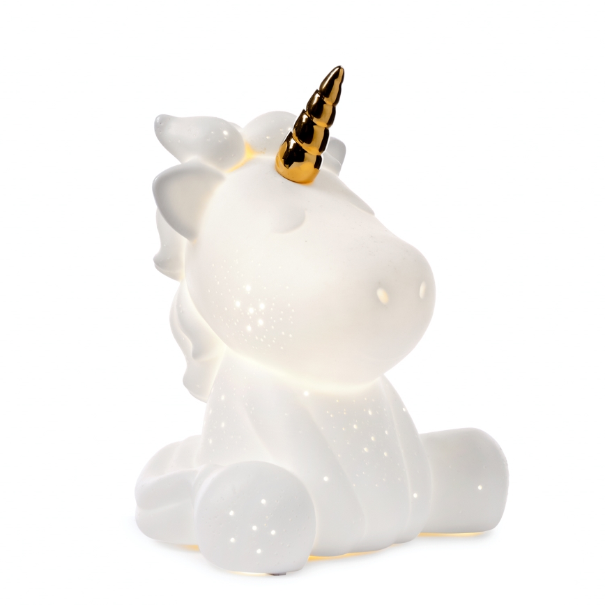 ONLI - Stolní lampa PORCELLANA 1xE14/6W/230V 23,5 cm jednorožec