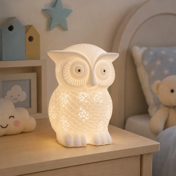 ONLI - Stolní lampa PORCELLANA 1xE14/6W/230V 25 cm sova