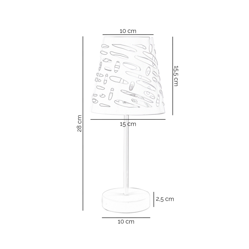 ONLI - Stolní lampa RICKY 1xE14/10W/230V 28 cm bílá