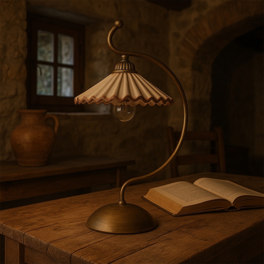 ONLI - Stolní lampa ROSINA 1xE14/6W/230V bronzová