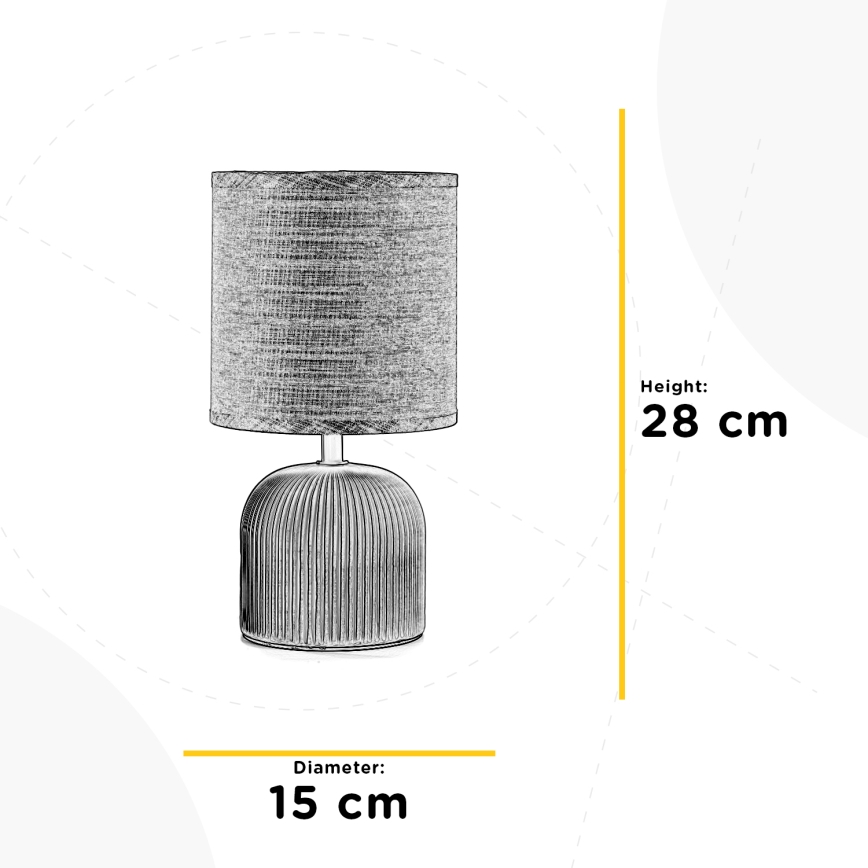 ONLI - Stolní lampa SHELLY 1xE27/22W/230V šedá 28 cm