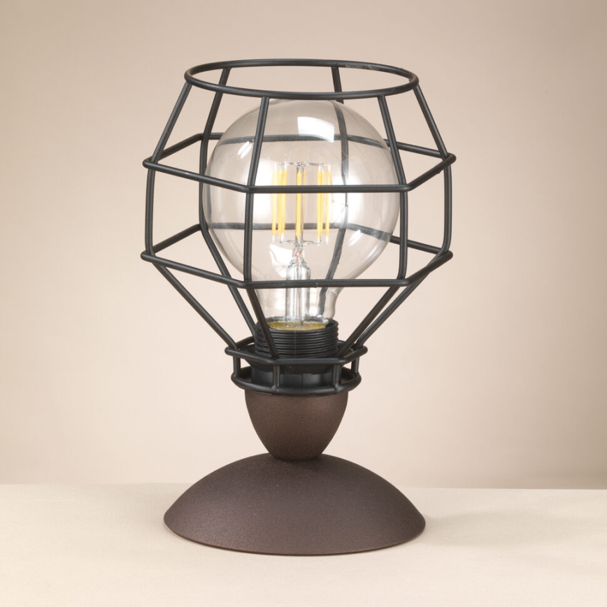 ONLI - Stolní lampa SPIDER 1xE27/15W/230V 23 cm černá/hnědá
