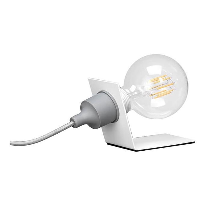 ONLI - Stolní lampa WIRE 1xE27/15W/230V 10 cm šedá/bílá