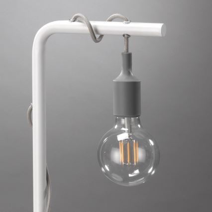 ONLI - Stolní lampa WIRE 1xE27/15W/230V 50 cm šedá/bílá