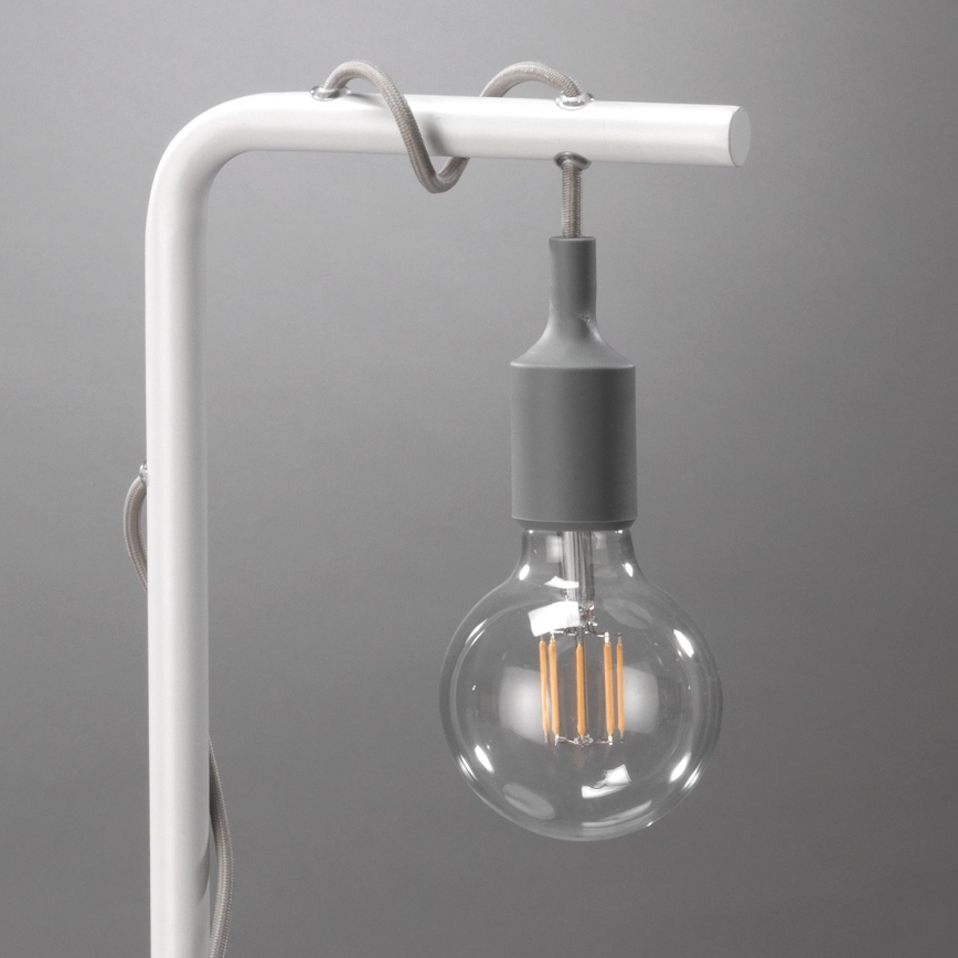 ONLI - Stolní lampa WIRE 1xE27/15W/230V 50 cm šedá/bílá
