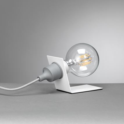ONLI - Stolní lampa WIRE 1xE27/15W/230V 9 cm šedá/bílá