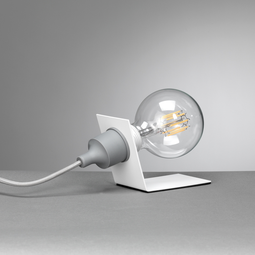 ONLI - Stolní lampa WIRE 1xE27/15W/230V 9 cm šedá/bílá