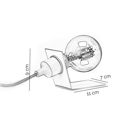 ONLI - Stolní lampa WIRE 1xE27/15W/230V 9 cm šedá/bílá