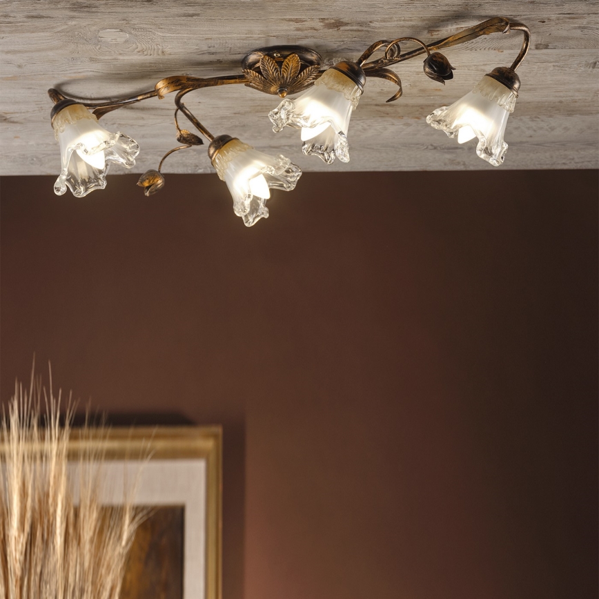 ONLI - Stropní svítidlo ARIANNA 4xE14/6W/230V bronzová