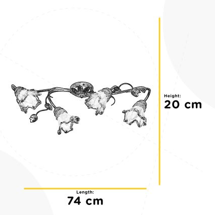 ONLI - Stropní svítidlo ARIANNA 4xE14/6W/230V bronzová