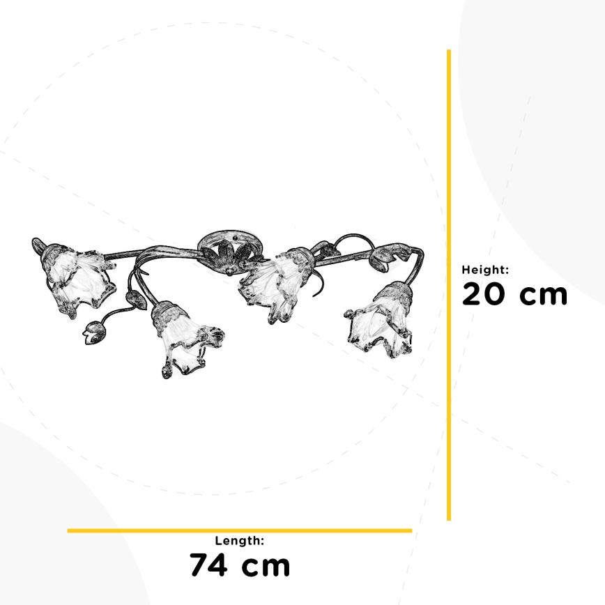 ONLI - Stropní svítidlo ARIANNA 4xE14/6W/230V bronzová