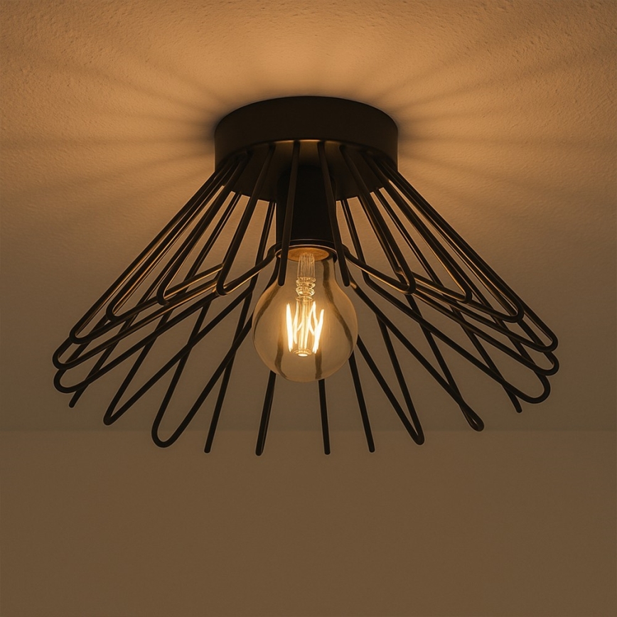 ONLI - Stropní svítidlo DUCCIO 1xE27/22W/230V pr. 30 cm černá