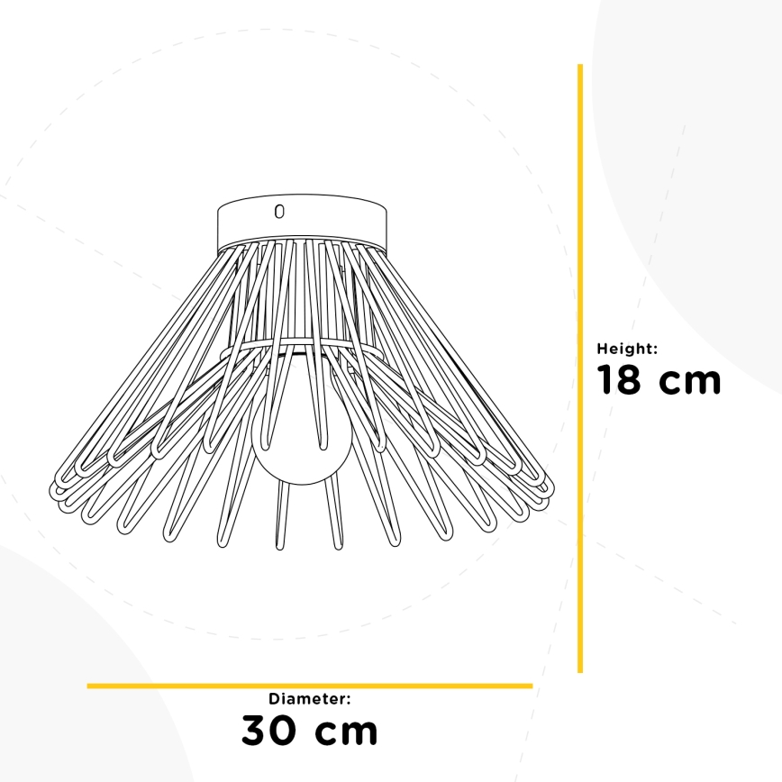 ONLI - Stropní svítidlo DUCCIO 1xE27/22W/230V pr. 30 cm černá