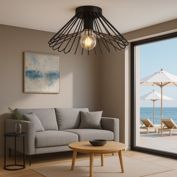 ONLI - Stropní svítidlo DUCCIO 1xE27/22W/230V pr. 40 cm černá