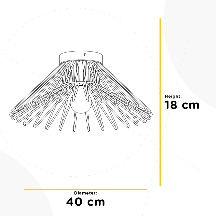 ONLI - Stropní svítidlo DUCCIO 1xE27/22W/230V pr. 40 cm černá
