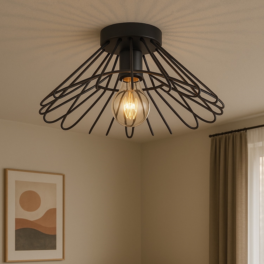 ONLI - Stropní svítidlo DUCCIO 1xE27/22W/230V pr. 60 cm černá