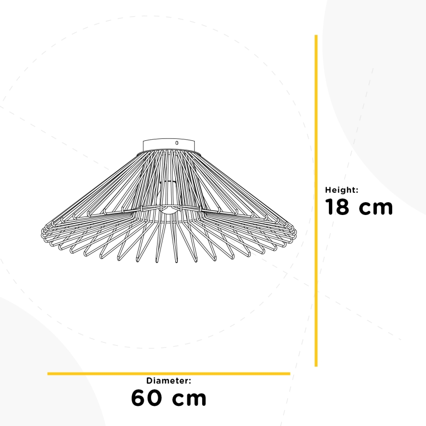 ONLI - Stropní svítidlo DUCCIO 1xE27/22W/230V pr. 60 cm černá