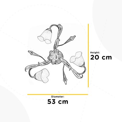 ONLI - Stropní svítidlo LUCREZIA 3xE14/6W/230V bronzová