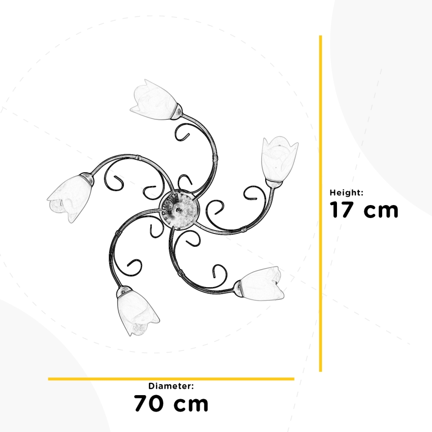 ONLI - Stropní svítidlo ODINO 5xE14/6W/230V