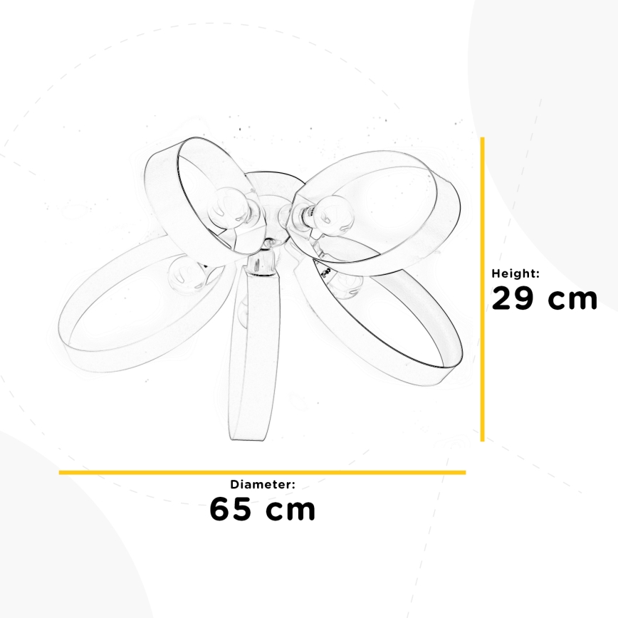 ONLI - Stropní svítidlo SERENA 5xE14/6W/230V černá