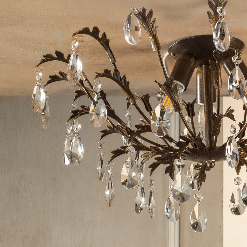 ONLI - Stropní svítidlo TERESA 3xE14/6W/230V bronzová