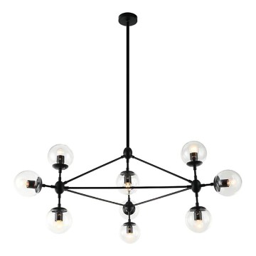 Open Design OR80094 - Lustr na tyči BAO 10xE27/8W/230V pr. 90 cm černá