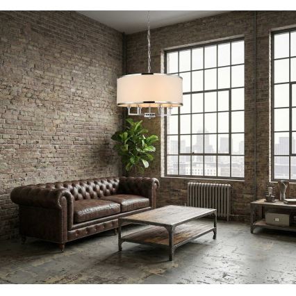 Open Design OR80209 - Lustr na řetězu CASA 3xE14/12W/230V krémová/lesklý chrom