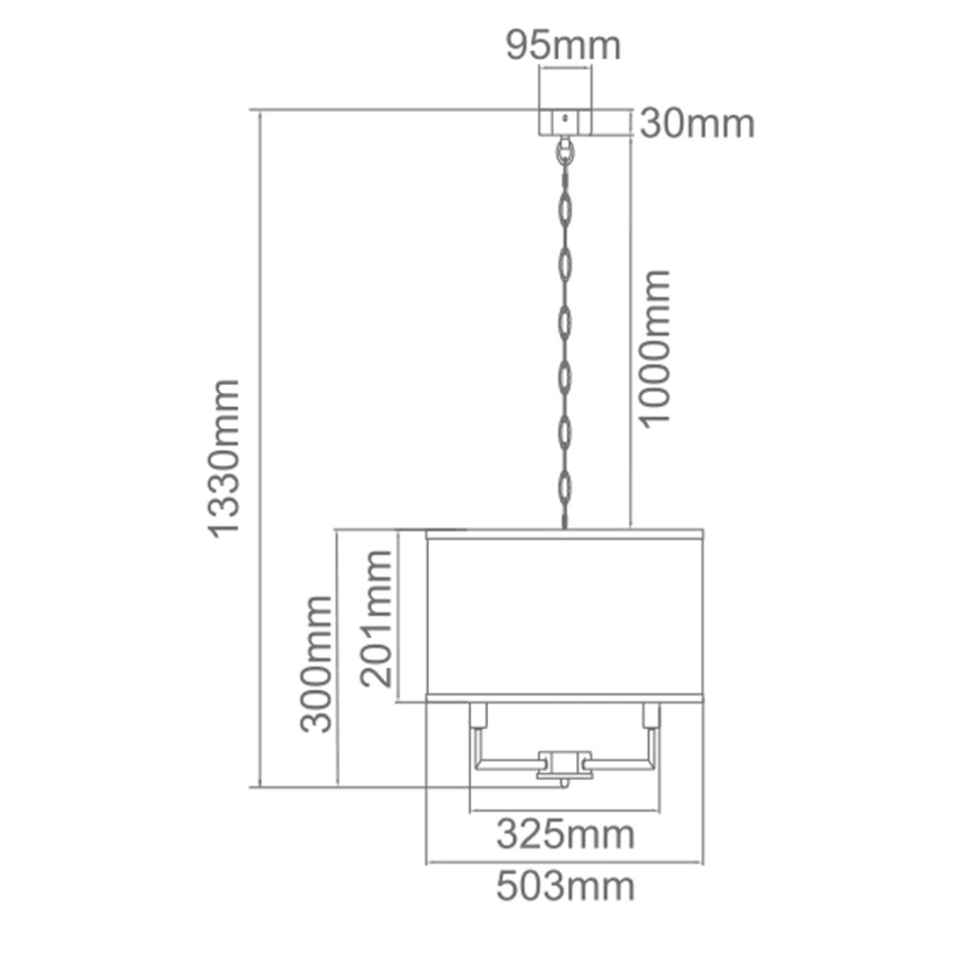 Open Design OR80230 - Lustr na řetězu CASA 6xE14/15W/230V krémová/mosaz
