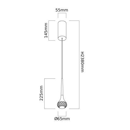 Open Design OR80315 - LED Lustr na lanku CRIMA LED/7W/230V rose gold